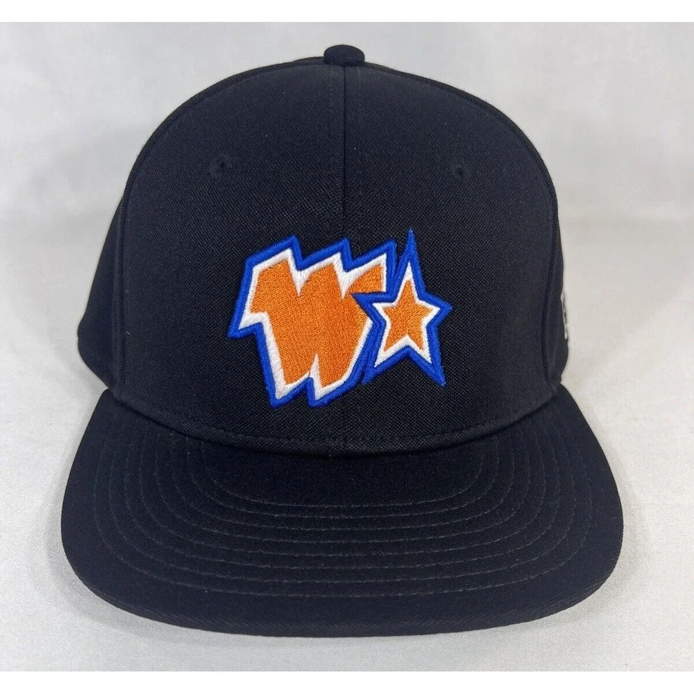 The Game Wagner's Softball Black Fitted Hat Cap Size Large Gametek Embroidered